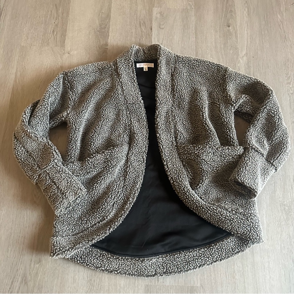 Daily thread gray sherpa cardigan